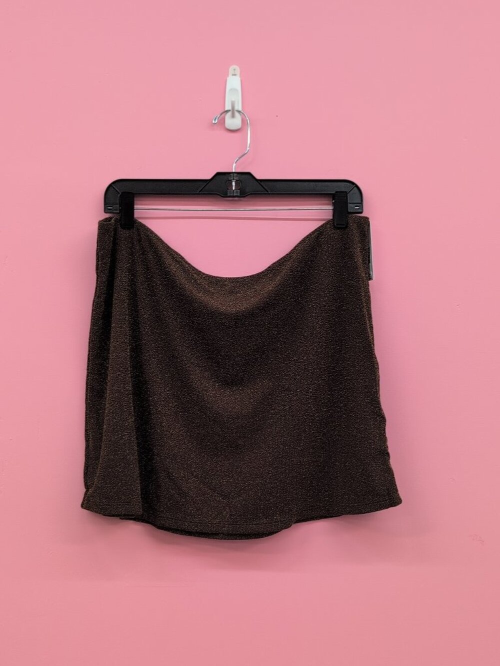Victoria's Secret PINK Shimmer Swim Cover Up Mini Skirt Ganache Brown XXL NWT